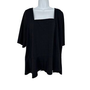 Lane Bryant Short Sleeve Square Neck Peplum Hem Blouse Size 26/28